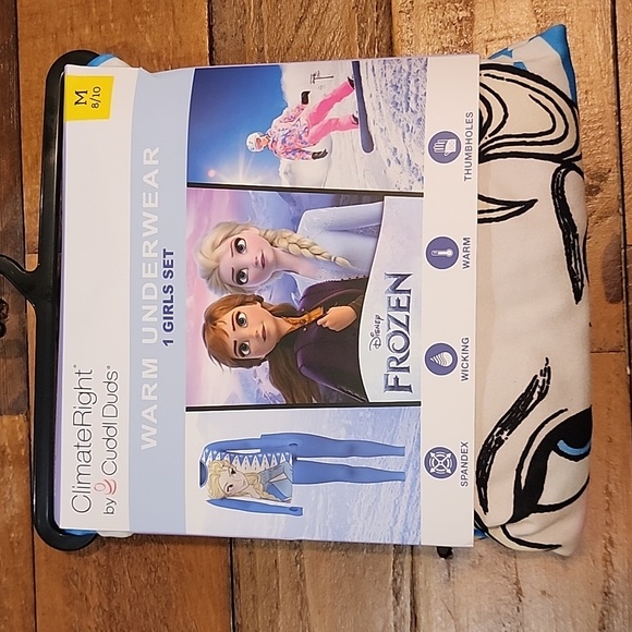 ClimateRight by Cuddl Duds Frozen Girls Thermal Set Size Medium 8/10 - Picture 1 of 10